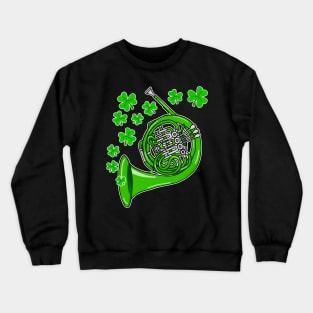 St Patrick's Day 2022 French Horn Player Irish Musician Crewneck Sweatshirt